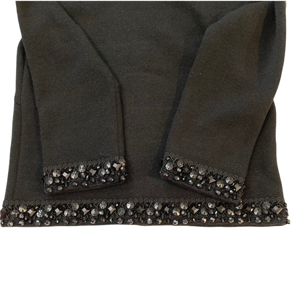 ANN TAYLOR BLACK BEADED CARDIGAN WITH LONG SLEEVES WOMENS SIZE XS - Picture 6 of 12